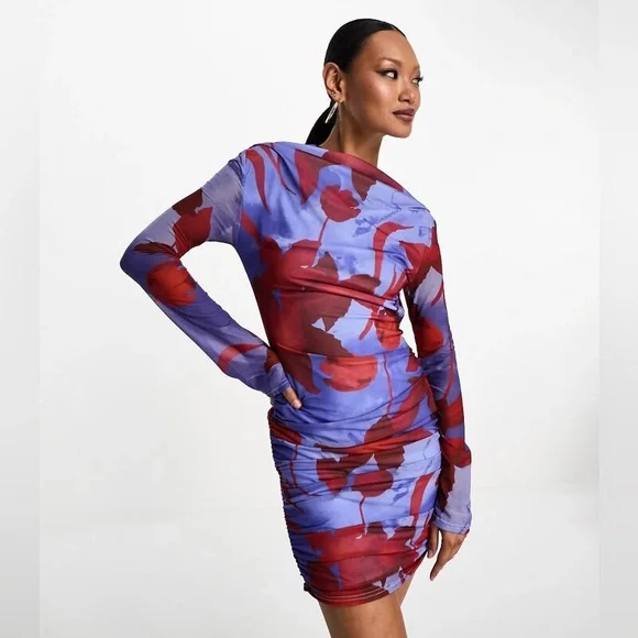 ASOS | Dresses | Asos Floral Long Sleeve Dress | Poshmark